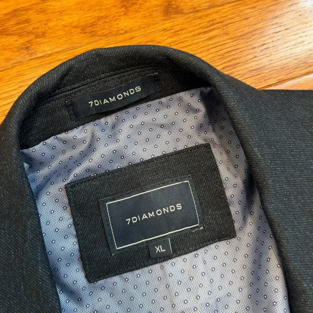 7 Diamonds Bandon Blazer Mens XL Navy Blue Stretch Unstructured Casual 44R